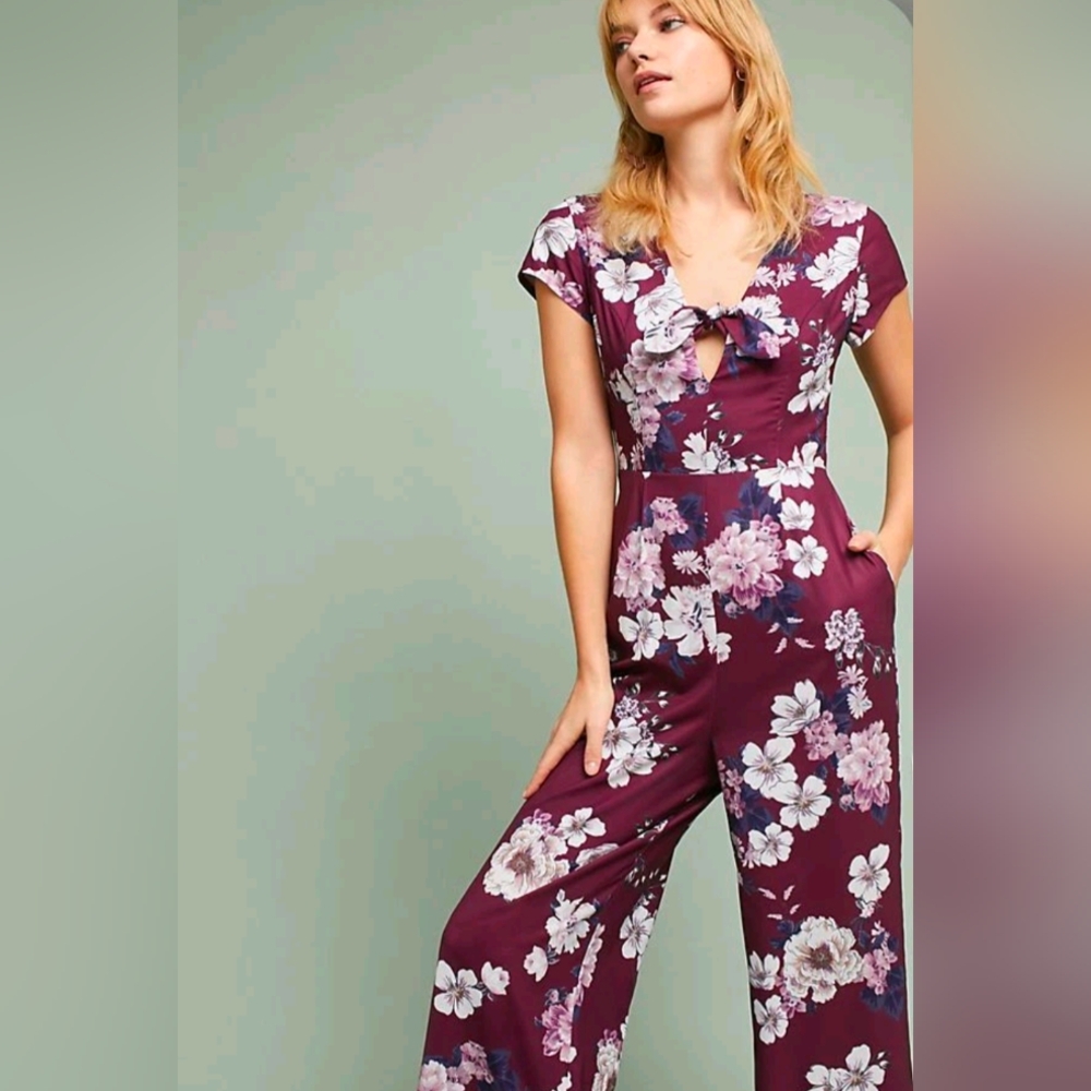 Yumi Kim Plum Floral Jumpsuit